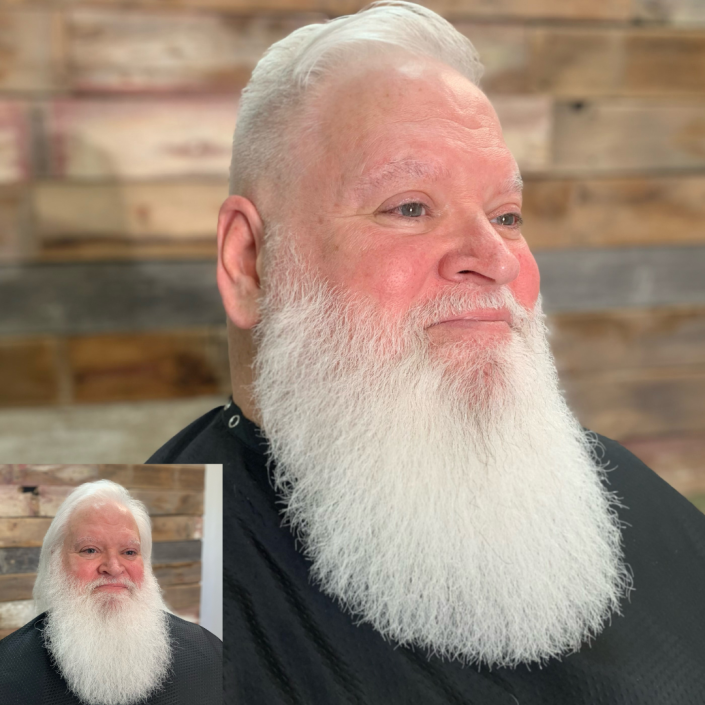 Older Mens Haircut at Rock Paper Clippers, Kansas City, MO before and after