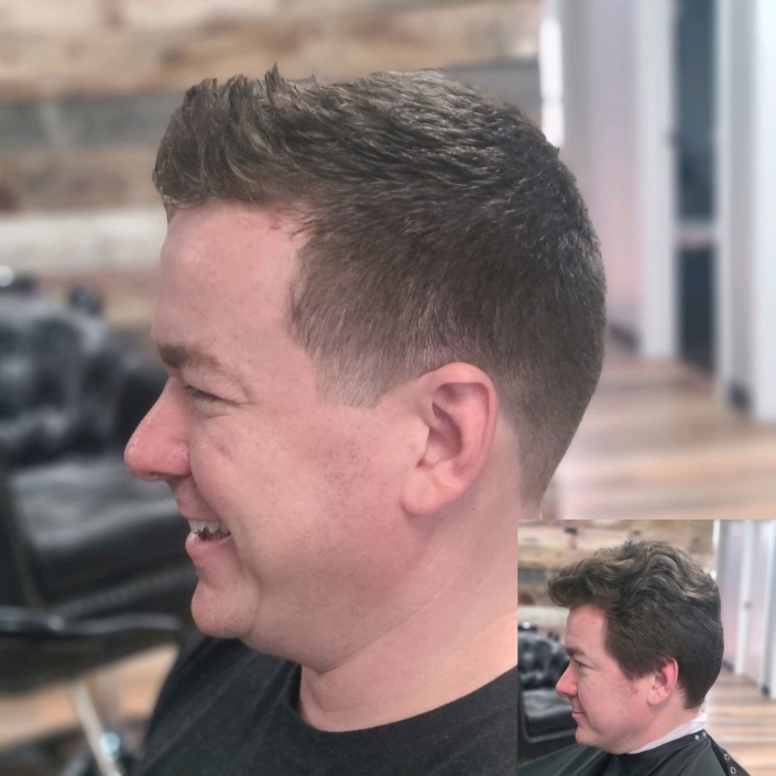 Mens haircut before and after, ROCK PAPER CLIPPERS-1 (816) 832-8257