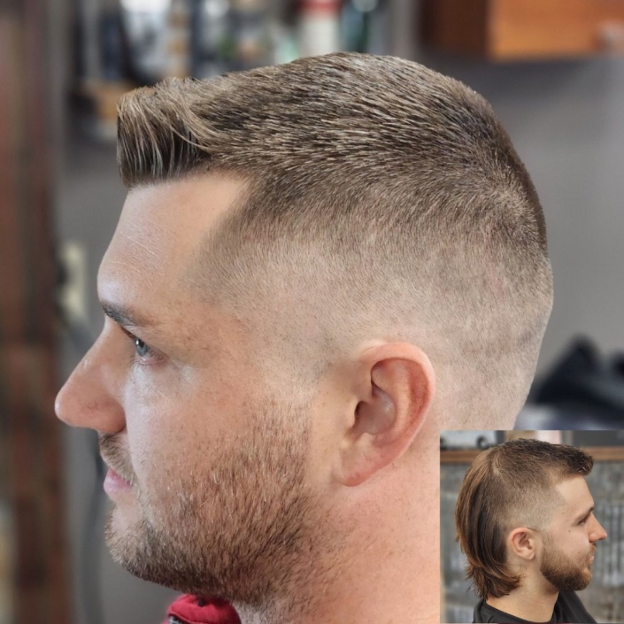 Mens haircut before and after, ROCK PAPER CLIPPERS-3 (816) 832-8257