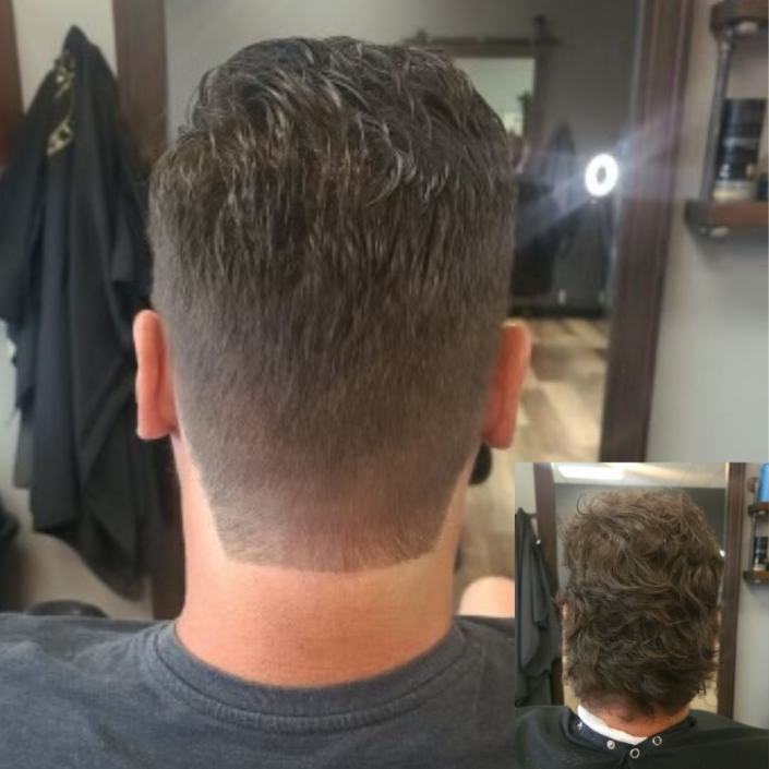 Before and after, men's haircut, rock paper clippers (816) 832-8257