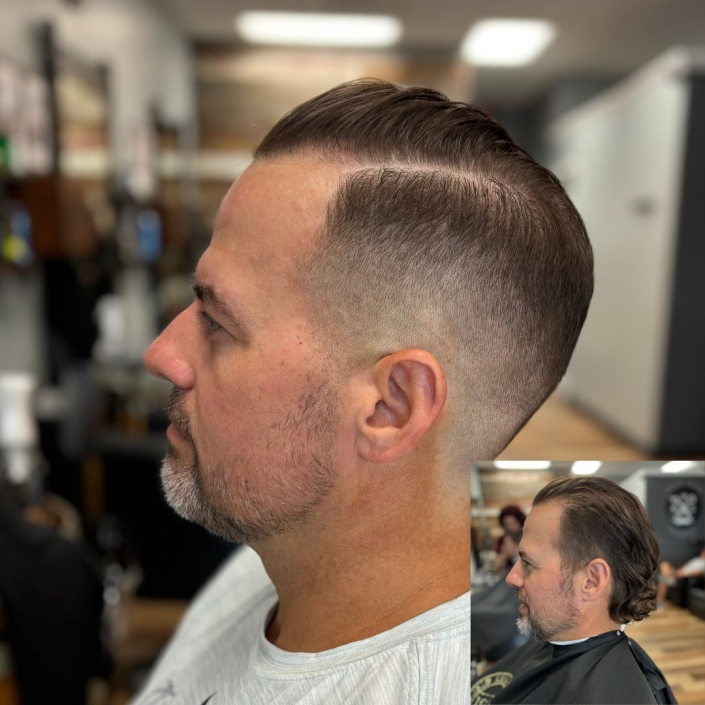 Before and After of Men's Haircut and Beard Trim at ROCK PAPER CLIPPERS, Kansas City